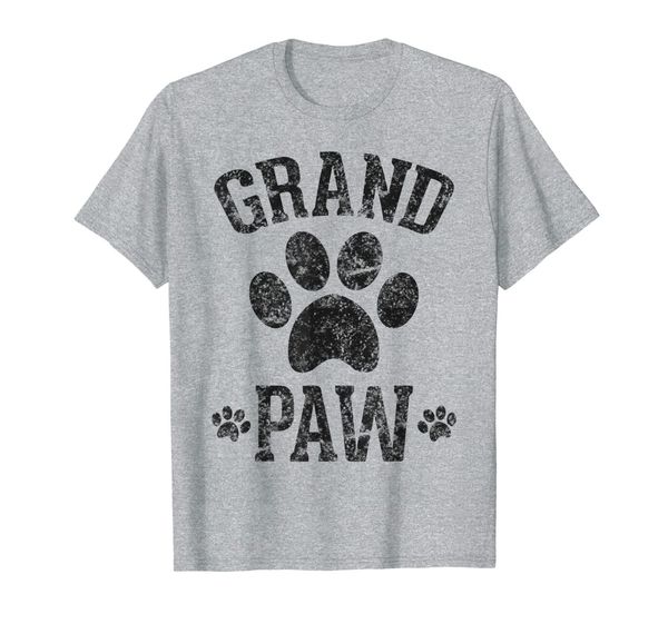 

mens grandpa dogs friend grand paw dog lover t-shirt, White;black