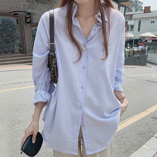

cardigan mid-length spring autumn plus size korean style vintage white shirt women new long sleeve satin loose blouse 12290 210417