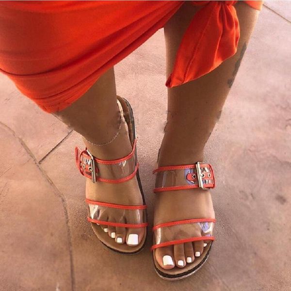 

slippers transparent woman shoes pvc clear ladies sandals summer open toe roman beach slides platform flip flops chaussure femme, Black