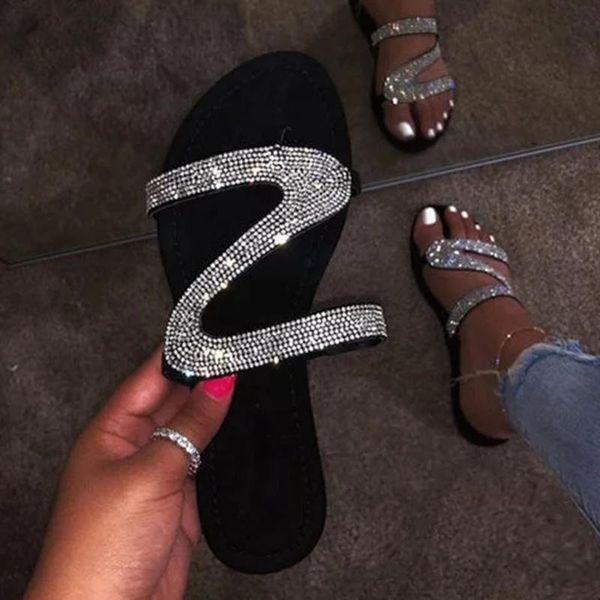 

slippers women bling summer flat transparent soft jelly shoes female flip flops sandals outdoor beach ladies slides plus size, Black