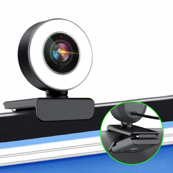 

mini led webcam 1080p 30fps network auto focus computer camera 1920*1080 resolution fill light web cam webcams