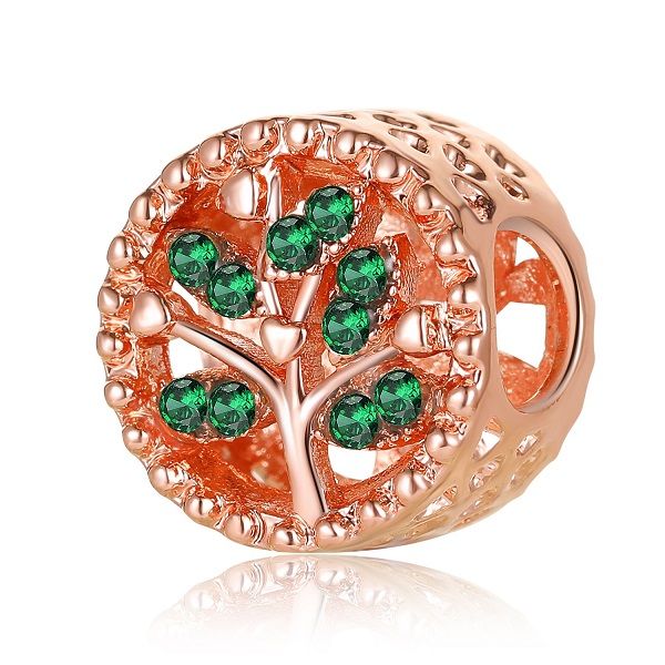 

fits pandora bracelets 20pcs rose gold tree of life crystal silver charms beads fit pandora bracelet for jewelry making 925 sterling silver, Black