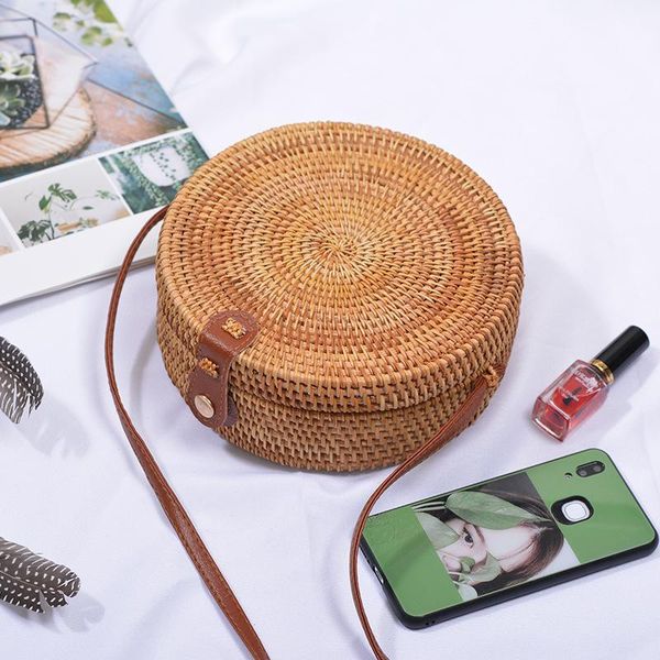 

evening bags yoreai woven rattan pack round straw shoulder small beach handbags women summer hollow handmade messenger crossbody
