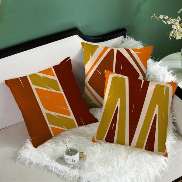 

cushion/decorative pillow retro geometric pattern single-sided pillowcase 45*45 printed cushion cover for home car chair sofa decorative thr