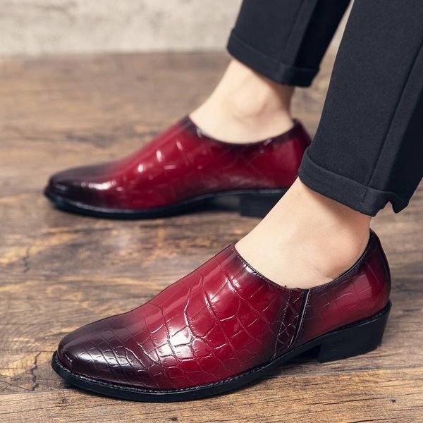 

dress shoes uyoyu luxury brands patent leather 38~48 buckle italy men's business classic modern formal oxford wingtip lace up, Black