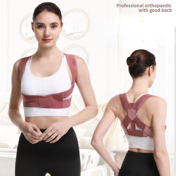 

women's shapers japan invisible kyphosis correction belt male and female anti-kyphosis posture with orthosis, Black;white