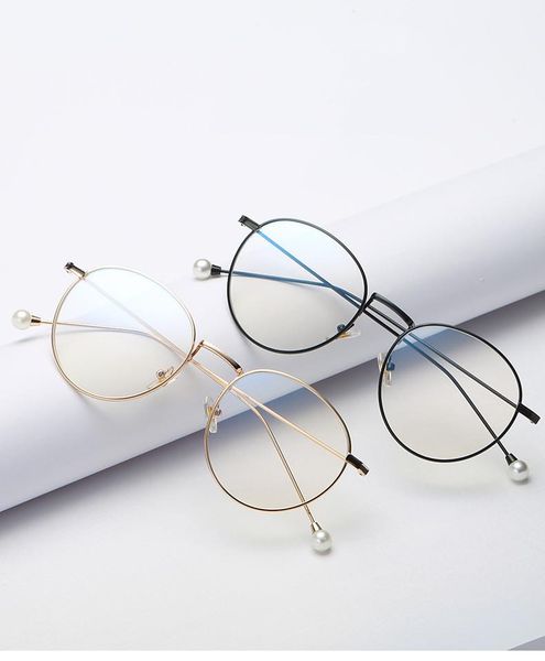 

fashion sunglasses frames 2021 metal retro round men eyeglasses computer optical trend eyewear myopia transparent eye glasses women frame, Black