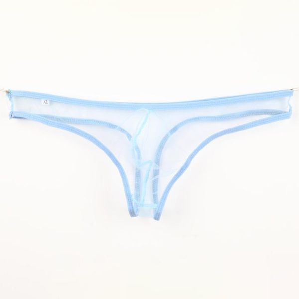 

underpants men's briefs mesh see-through bikini underwear thong g-string comfy transparent male pouch panties, Black;white
