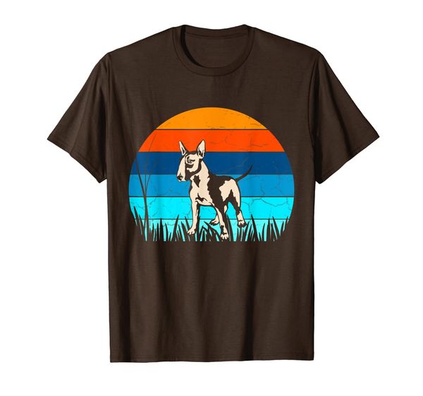 

retro bull terrier t-shirt for men women, White;black