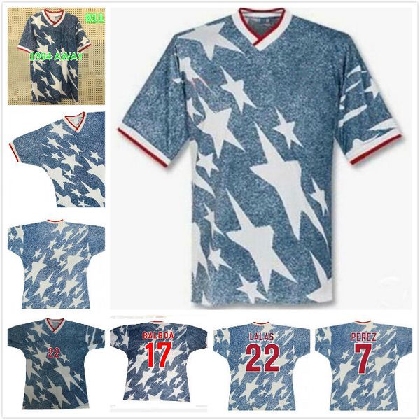 

1994 retro lalas 22 classic soccer jersey 94 stewart wegerle balboa 17 return perez 7 jones 13 sorber 16 fans version football shirt, Black