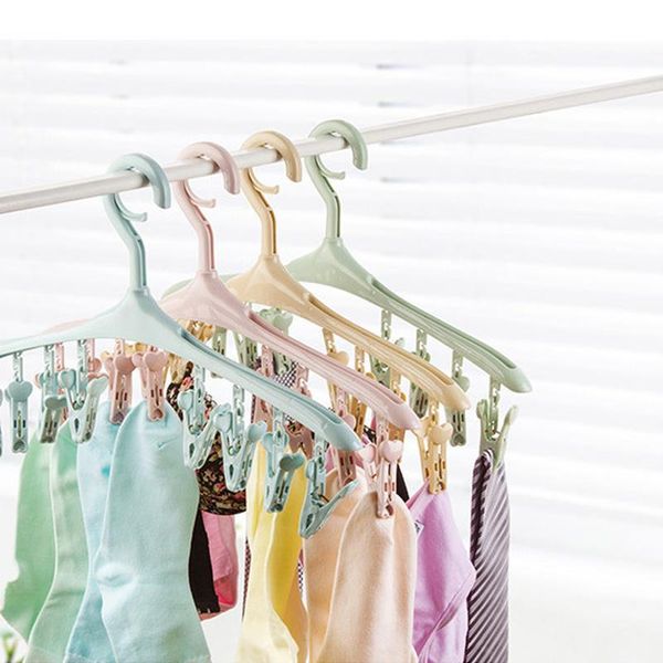 

creative 8-clip windproof clip plastic clothes drying rack small multi-functional can be disassembled hangers & racks