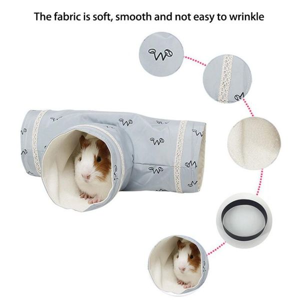 

small animal supplies the pet spring and autumn three-way tunnel is suitable for guinea pigs, dwarf rabbits, squirrels, lizards, etc.a nest