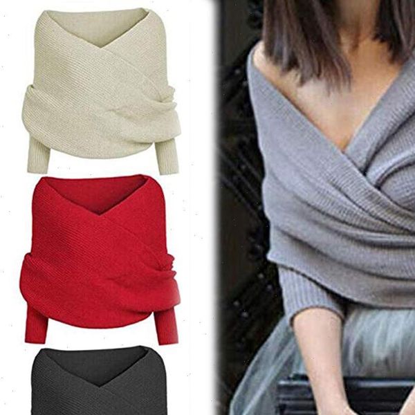 

v neck women sweater off shoulder casual long sleeve solid pullover female autumn winter knitted, White;black