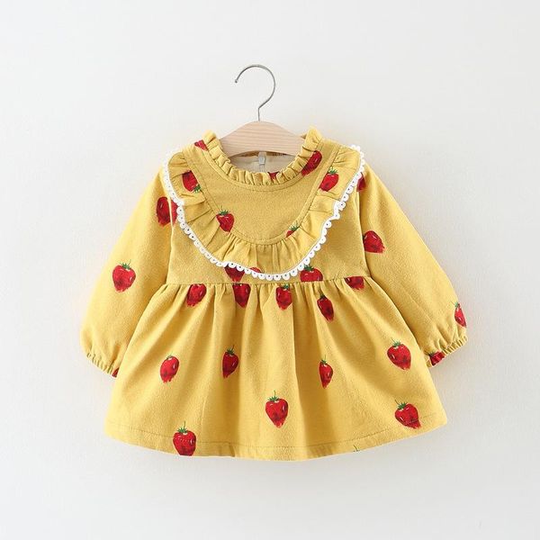 

girl's dresses bear leader floral print baby girl clothes winter girls princess dress long sleeve party dresse kids clothing, Red;yellow