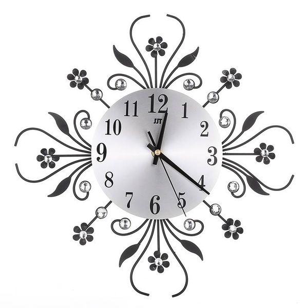 

aluminium dial flower diamond iron wall clock living room decor no battery brand and 1* (not included clocks