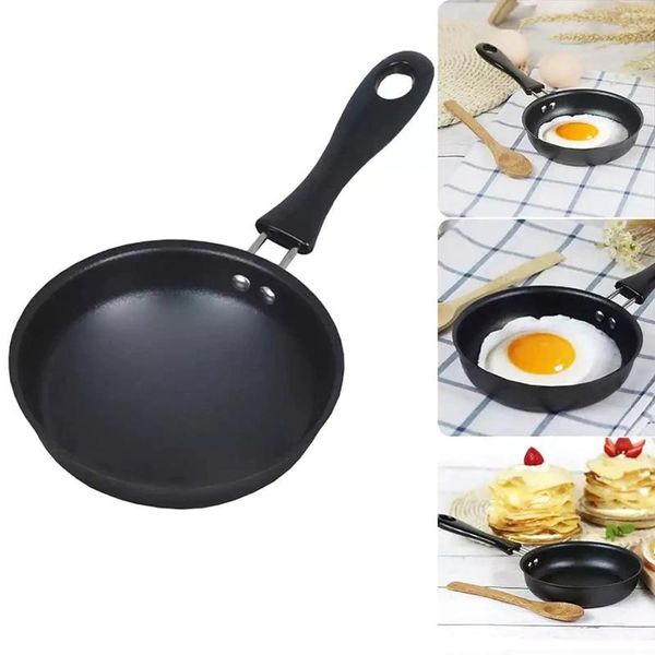 

pans 12cm mini non-stick pan flat wok steak frying pancake egg dumpling omelette induction cooker breakfast