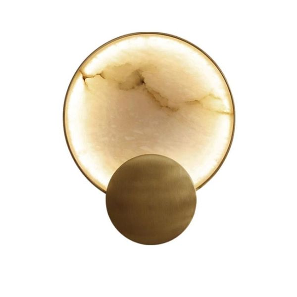 

post-modern round marble led wall lamp is suitable for living room and bedroom metal surface decoration atmosphere