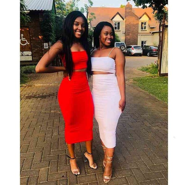 

casual dresses summer fashion commuting women's wear red white tight stretch starter sling and knee half skirt two sets pru7, Black;gray