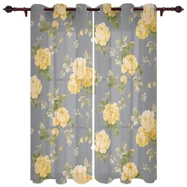 

curtain & drapes living room luxury curtains yellow rose watercolor kitchen bedroom decoration outdoor pavilion