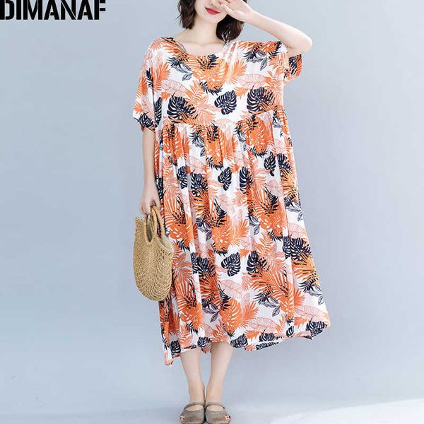 

plus size women beach dress summer sundress big cotton female vestidos loose casual lady print 5xl 6xl 210531, Black;gray