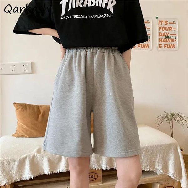 

women's shorts women basic summer high waisted workout college teens trouser all-match soft simple ladies korean casual oose, White;black