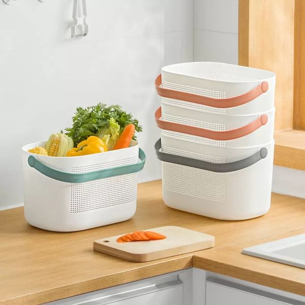 Containers multiuso grande armazenamento portátil cesta plástica conjunto brinquedo snack sundries frutas cesta de cesta de vegetais atacado