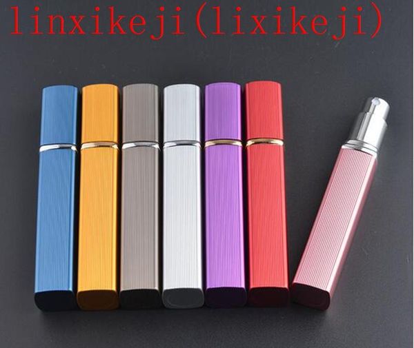 

100pcs colorful 12ml travel perfume atomizer refillable spray aluminium glass empty bottle storage bottles & jars