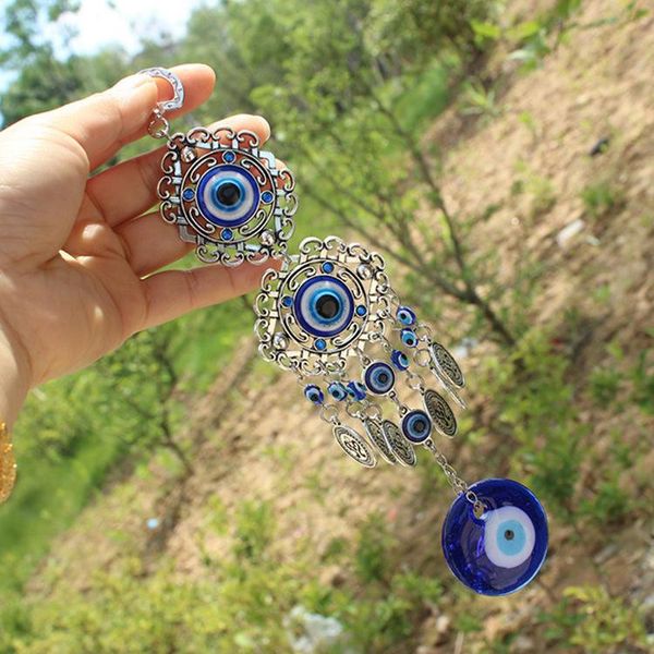 

decorative objects & figurines 1pc car interior decoration turkish blue evil eyes ribbon bowtie amulet lucky charm pendant accessori