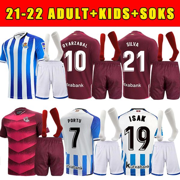 

real sociedad 21 22 soccer jerseys david silva oyarzabal camiseta de futbol copa del rey jersey hombres niÃ±os 2021 2022 men kids kit+socks f, Black;yellow