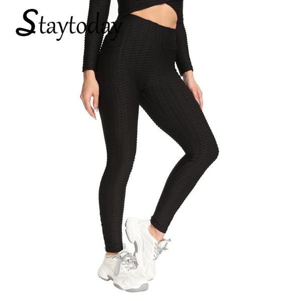 

women's leggings woman pants fitness slim side pocket push up breathable jacquard solid color hight waist workout, Black