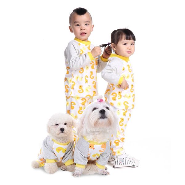 

cotton pajamas dog duckling pet parent-child clothing