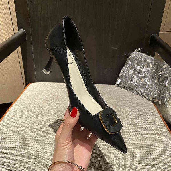 

women's sandals a618-3 high heel's thin heels 2022 spring and autumn french temperament black pointed girl net red single shoes