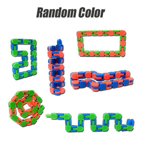 

dhl chain wacky tracks snap click fidget toys anti stress kids autism snake puzzles classic sensory antistress toy