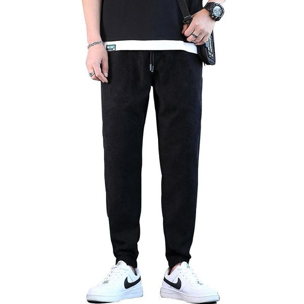 

men's pants casual loose sports trousers trendy student cargo men, Black