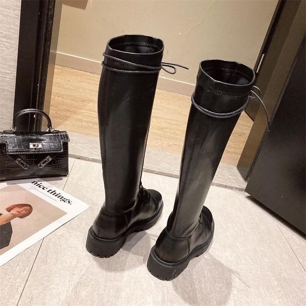 

boots winter products in autumn and show thin leg high tube female black round head artificial pu net red knight