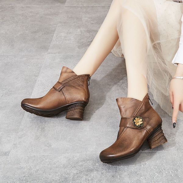 

new women boots large fashion women shoe leather style boot female breathable casual woman shoes, Black