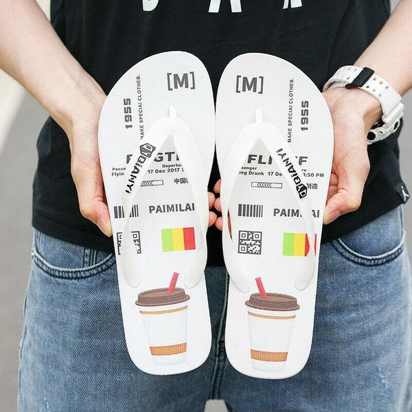 

men's slippers flip flops couple sandals and fs21s08, Black