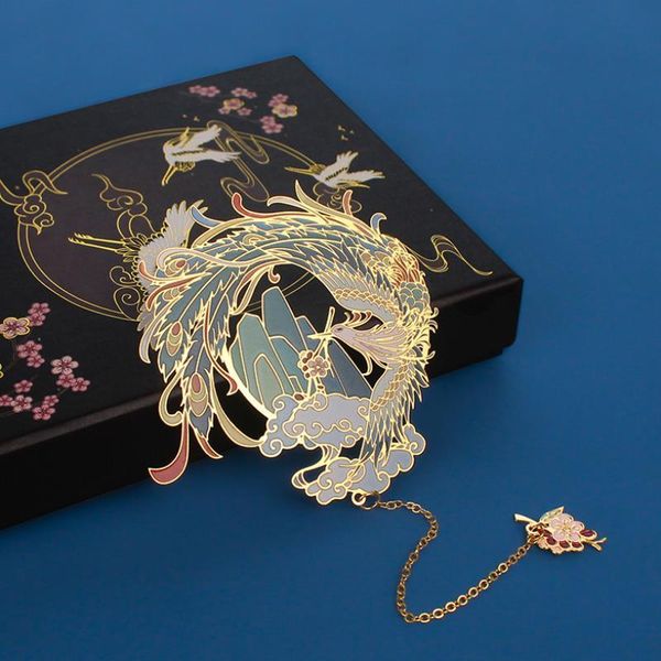 

bookmark phoenix classical metal hollow book holder chinese style gift school student office stationery art decoration souvenir