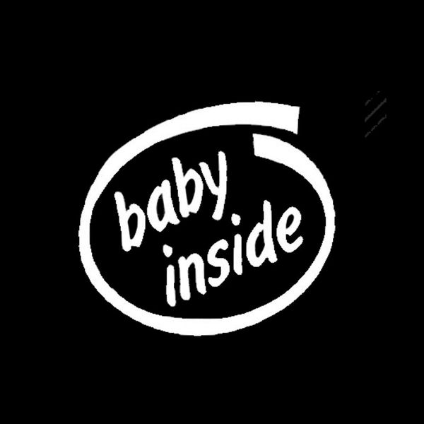 

15.5x14.1cm baby inside funny black vinyl decal car sticker car-styling