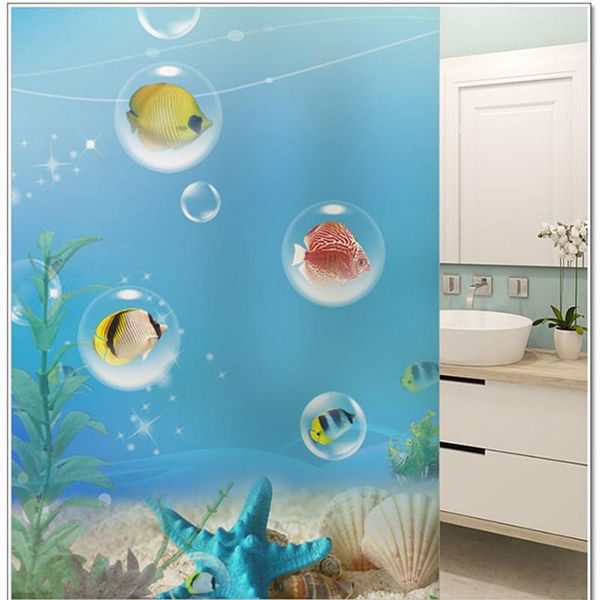 

window stickers custom glue-electrostatic glass film bathroom frosted balcony storefront ocean world