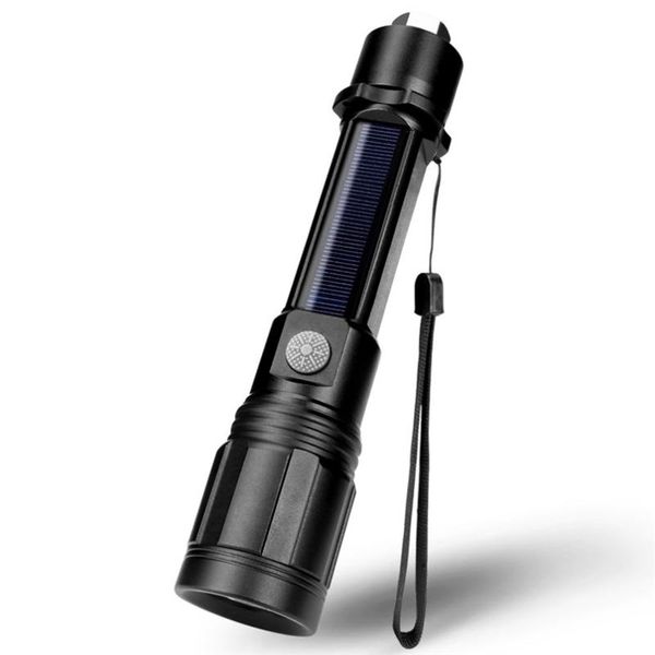 

bike lights outdoor led solar power camping lamp light usb rechargeable torch bank window breaker for cycling