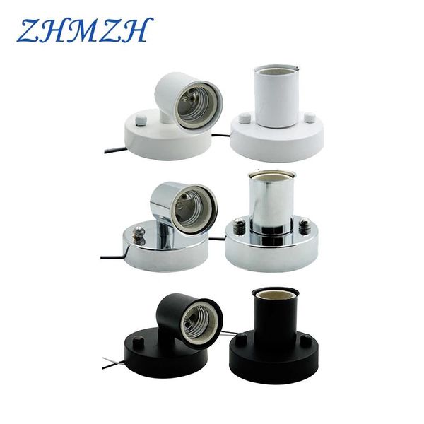 

lamp holders & bases universal 180 degree steering e14 e27 holder high temperature resistant ceramic screw base white, black, chrome