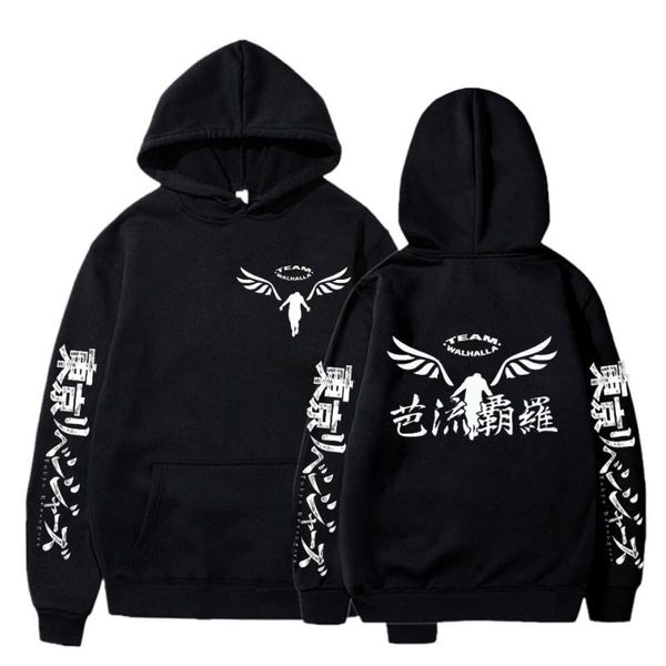 

men's hoodies & sweatshirts gambar valhalla tokyo revengers anime graphic hoodie for men women sportswear streetwear hoody, Black