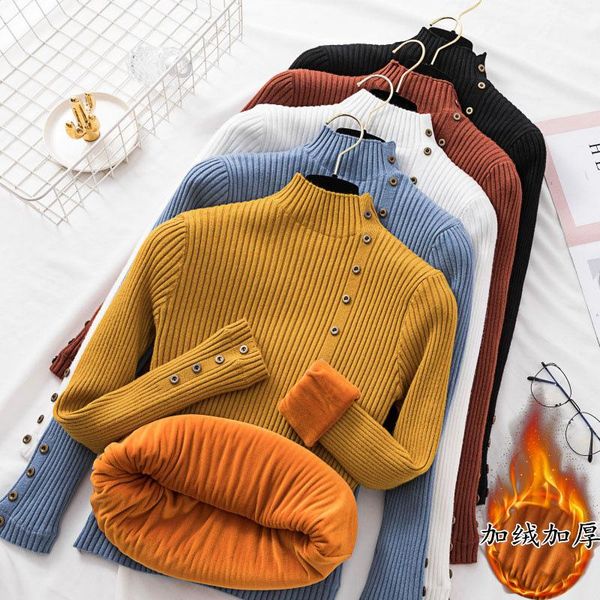 

women's sweaters wool sweater female qiu dong han edition show thin render unlined upper garment to the 2021 half a turtle neck coat, White;black