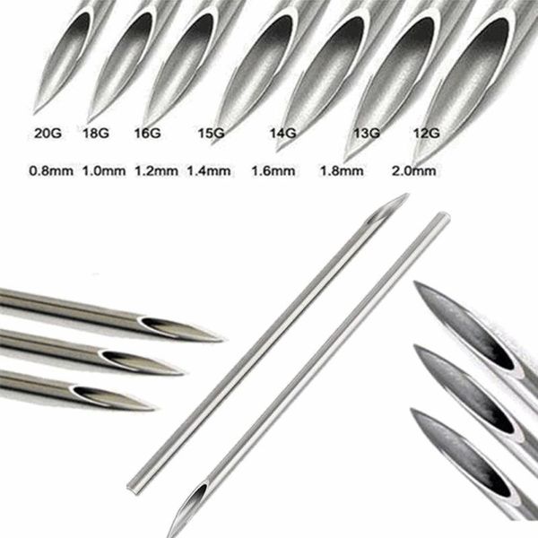 

tattoo needles 10/15/20pcs disposable sterile body piercing navel nipple ear nose lip 12g/14g/16g/20g