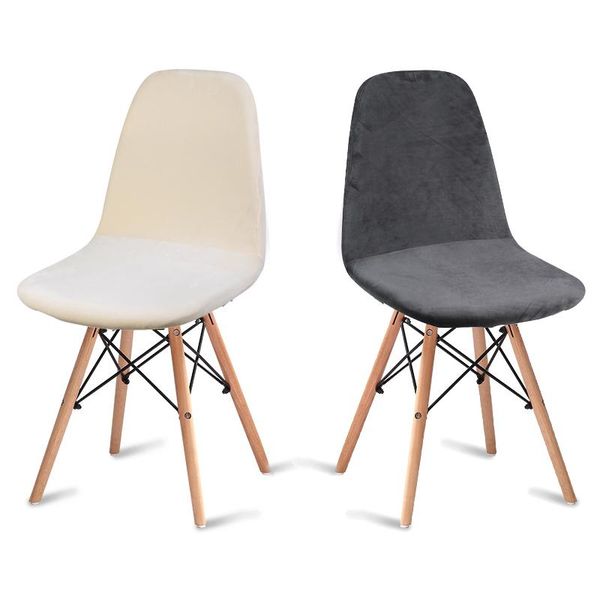 

pack velvet fabric seat cover for eames chair armless shell removable washable banquet home slipcover covers