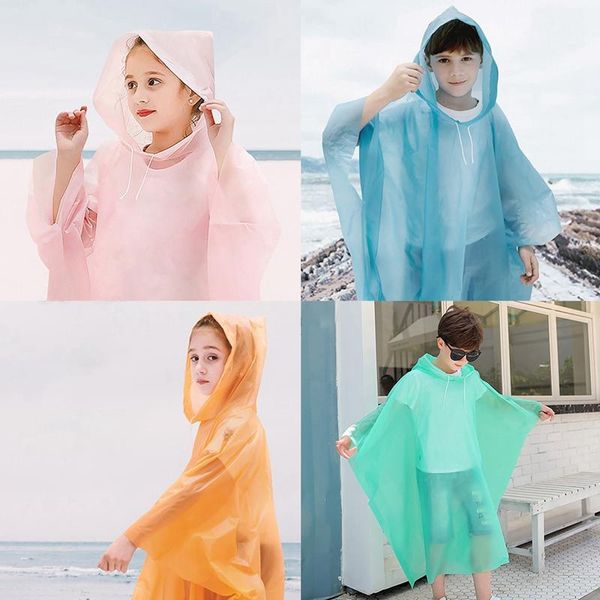 

racing sets traveling barbecue camping disposable practical and comfortable 8 to 15 years old children raincoat poncho, Black;blue