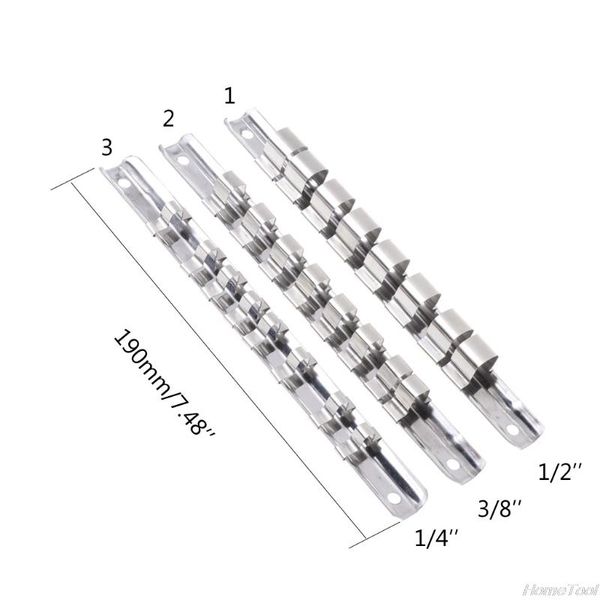 

tool organizers socket rack holder 1/4" 3/8" 1/2" with 8 clips on rail organizer storage j12 21 drop