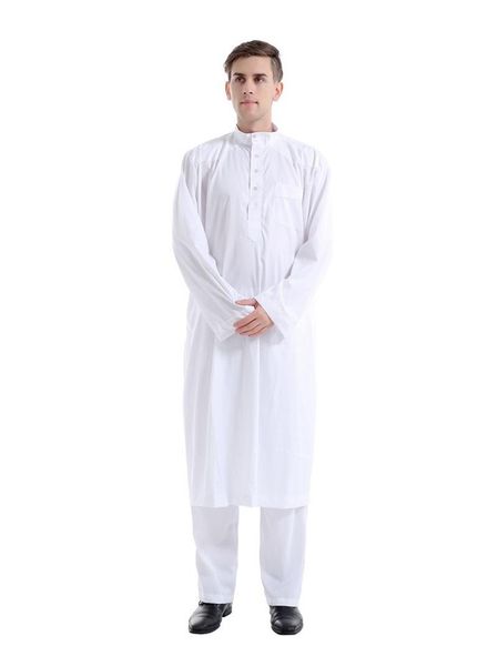 

ethnic clothing saudi arabia ramadan muslim two-piece muslin fashion men's robe middle east lasser bairam dubai jubba thobe turkey men, Red