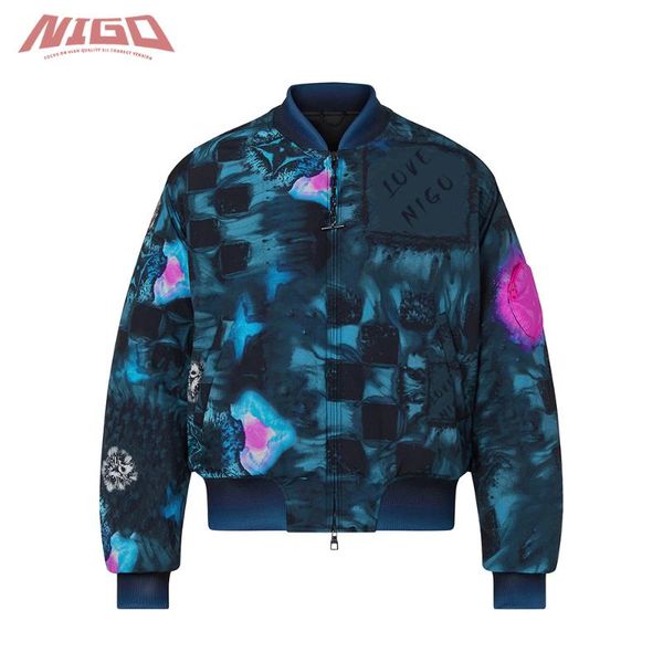 

men's jackets nigo 21ss sakt print bomber jacket coat #nigo9979, Black;brown